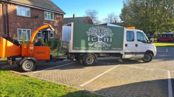 Iceni Tree Care van with wood chipper